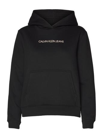 Shrunken Instit Fleece Hoodie Black Calvin Klein Jeans
