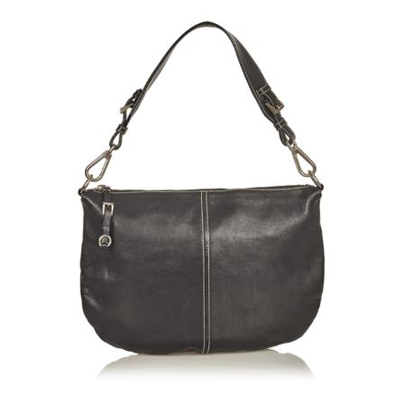 Prada Vintage Pre-owned Leather Hobo Väska svart, Dam Vintage Väskor, Dam, Storlek: ONE SIZE