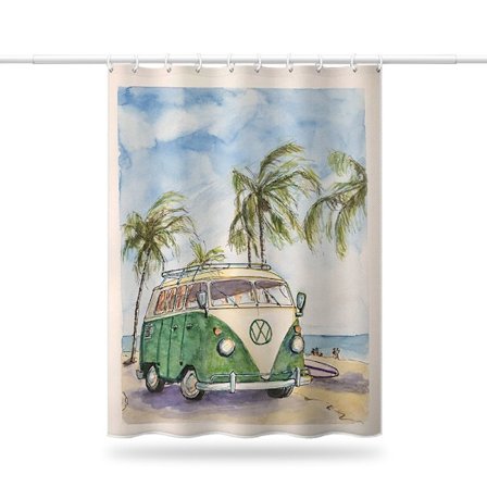 Duschdraperi Vattentät Cartoon bil Gardiner 120X180CM