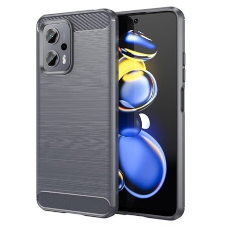 Carbon Flex Xiaomi Poco X4 GT / Xiaomi Redmi Note 11T Pro Plus / Xiaomi Redmi Note 11T Pro skal - Silver/Grå