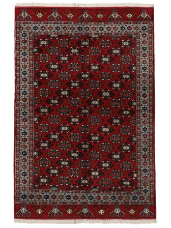 Tapis Turkaman 160X236 Noir/Rouge Foncé (Laine, Perse)