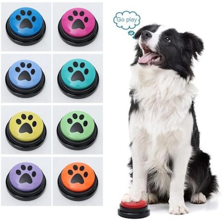 Hundeleke - Hundebuzzer med opptakbare knapper - 8 hundeinteraksjonsknapper