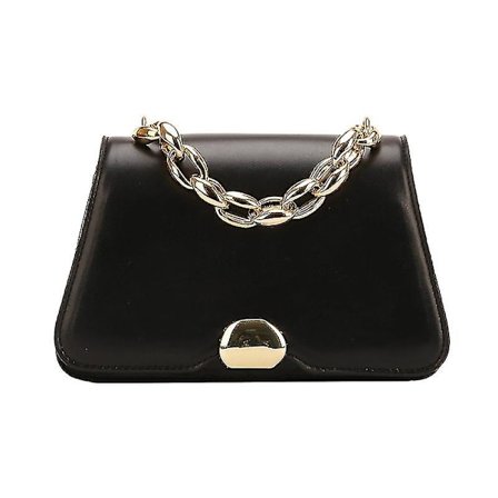 En-Skulder Dame Mini Tyk Kæde Pung Casual Flap (1 Styk, Sort)