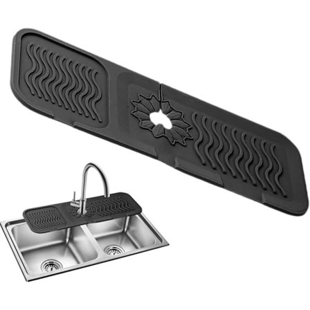 Afløbsmåtte til vask, silikone afløbsmåtte til vask - sprøjtefri vandfanger til vandhane