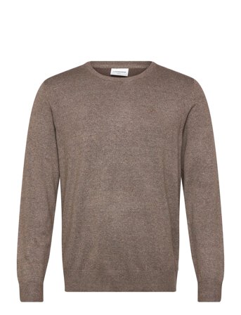 Lindbergh Ecovero L/S O-Neck Knit - Brown - L