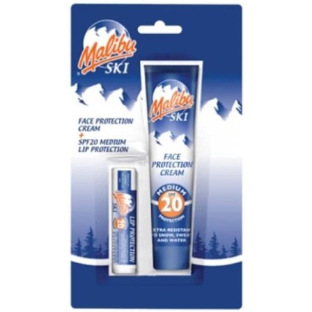 Malibu Ski Protective Face Cream + Læbestift Spf20