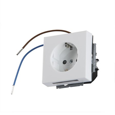 ABB 20 EUCBLI-84 Stikkontakt 1-veis, jordet Hvit, Strømbrytere & vegguttak