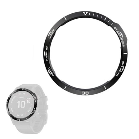 Garmin Fenix 6X rustfrit stål bezel - sort / Style B