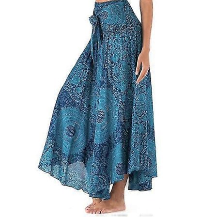 Lång Bohemisk Gypsy Boho Hippie-kjol för kvinnor (FMY)