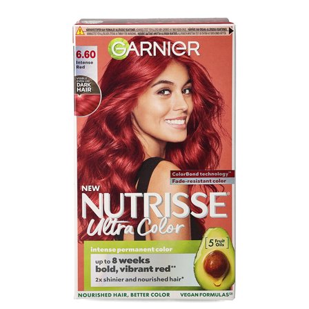 Garnier Nutrisse Ultra Color Hårfarve 6.60 Intens Rød, Hår, Hårfarve, Permanent Hårfarve