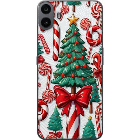 Kompatibelt Mobilskal till Nothing Nothing CMF Phone 1 Julgran godis polkagrisar julgran semester sötsaker retro design konst