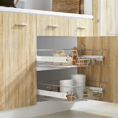 vidaXL 2x Trådnätkorg 600 mm Silver Förvaringskorg 50481