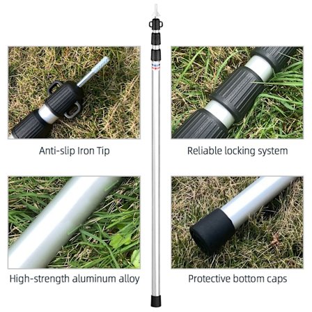 Teleskopiska presenningsstänger Justerbara tältstänger för camping Bärbara lätta aluminiumtältstänger Ersättning för markiser Baldakin Regnskydd