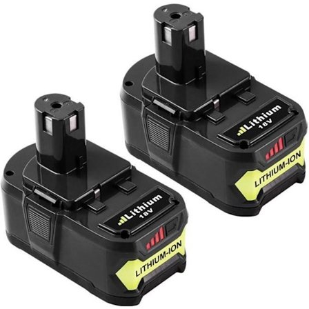 Topbatt 2X 5.0Ah för Ryobi 18V ONE+ litiumjonersättningsbatteri P108 RB18L25 RB18L13 RB18L50 RB18L40 P102 P103 P104 P10
