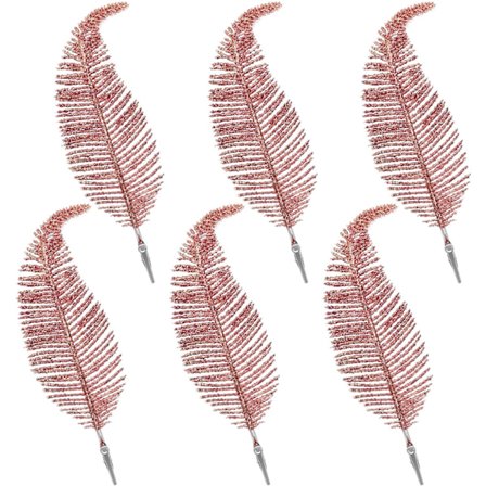 6 stk. Juletræspynt Klip På Fjer Glimmerkugler Ornament Personlig Julekugle Julepynt Nyhed Vare 22cm