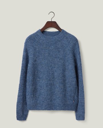 Lexington Raglan-Pullover aus Alpaka-Mischgewebe, Blau