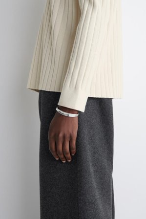 COS Women's Hammered Cuff in Silver
