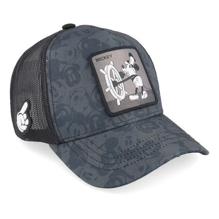 Capslab - Disney Mickey Mouse Black/Grey Trucker Trucker Black Cap - @ Hatstore