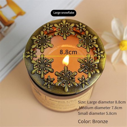 Lys Topper Duftpinner Deksel, Lys Gave til Kvinner, Hjelp Krukke Lys Smelte Jevnt Snøfnugg Bronse 8.8cm