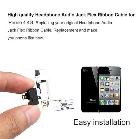 iPhone 4 4G Hodetelefon Audio Jack Strøm Volum Flex Kabel