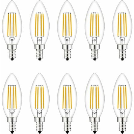 Pienet kierrettävät LED-lamput, 10 kpl E14 Lyhty Himmennettävä, Hehkulamput 40W E14/SES vastaava, 220V, Lämmin valkoinen 2700K, FanciBuy