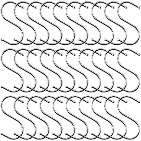 30 stk. S-formede Hængekroge, 7 cm Rustfrit Stål Køkkenkroge S-formede Hængekroge Rustfrie Metalhængekroge Metalkroge til Køkken,