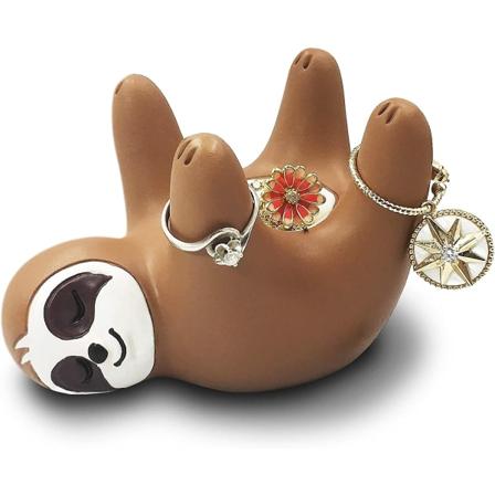 Söt Sloth Ringhållare, Rolig Sloth Art Dekoration Smycken h