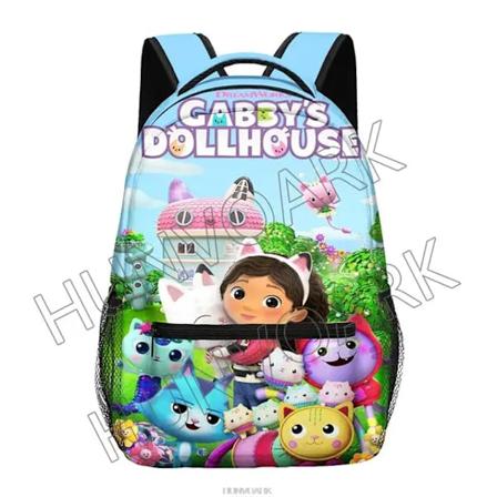 Gabby Dollhouse Skole Taske Piger Tegneserie Print Rygsæk Ivory
