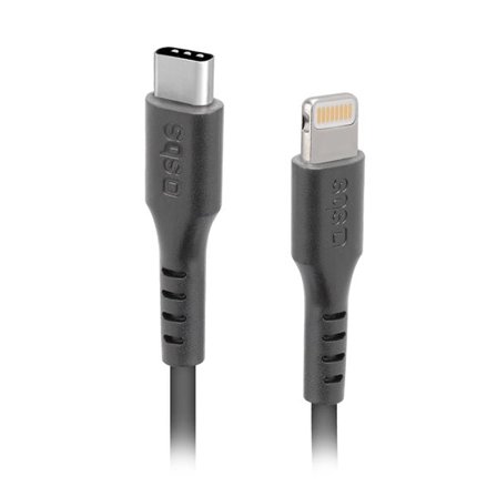 SBS TECABLELIGTC1K USB-C - Lightning-kabel 1 m - sort