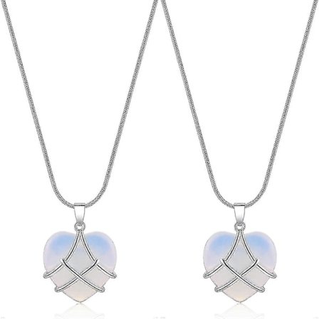 Htooo Vänskapshalsband för Kvinnor Flickor Slott Kvarts Opal Halsband för Kvinnor Flickor, Vänskapshalsband, Födelsedagspresent, Mamma'