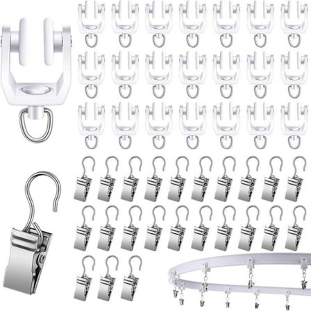 Klembara rulle U-skenor (60 st) för U-skena gardinkrokar