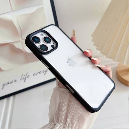 Kompatibel med iPhone 16 Pro Cover TPU+PC Krystalklar Bagside med Snorhul - Grå Multicolor