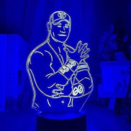 Wrestling Star Karaktär Nattlampa 3D Nattlampa LED Nattlampa 3D Illusion Nattlampor Färgskiftande Bordslampa för Julklapp (7 Färger)