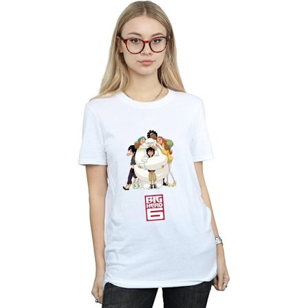 Big Hero 6 Dam/Kvinnor Baymax Kram Bomull Pojkvän T-shirt 3X