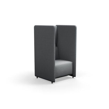 Akustiksessel CLEAR SOUND, 1-Sitzer, Stoff Pod CS, silbergrau