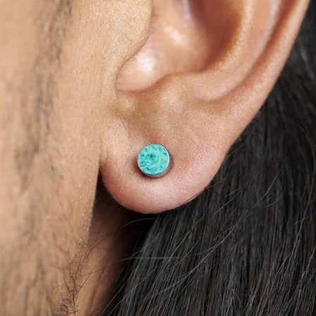 Blauer Kristall Magnet Ohrring 6mm für Männer - Magnet Ohrringe