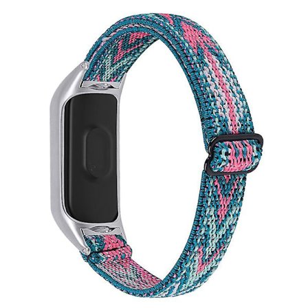 För Xiaomi Mi Band 3/4 Nylon Flätad Klockarmband Ersättning Justerbart Elastiskt Armband