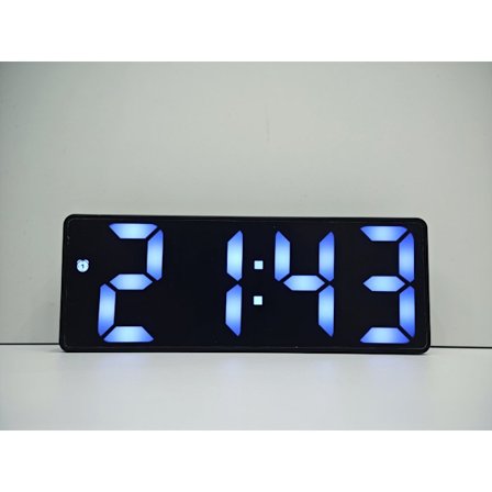 Digital Klocka med Ljudsensor Alarm USB Batteridriven Vit LED-Display Kompatibel med Philips Svart