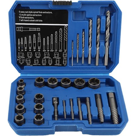 26-delars stöldskyddsskruvdragarsats kromstål med hexadapter trasig bultutdragare för borttagning av bultar muttrar och skruvar