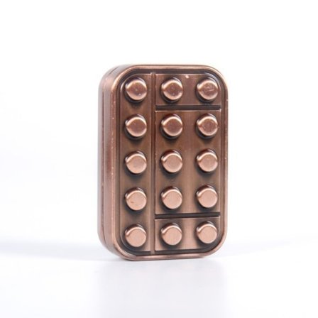 Metall Fidget Slider Magnetisk Haptisk Slider EDC Brick Blocks Leke Orange