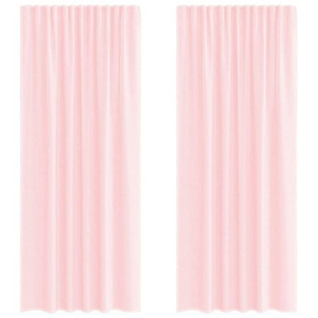 Gardiner i voile - vidaXL - Ljusrosa - Enfärgad - 140x225 cm - Halvgenomskinliga - 100% polyester - Stångficka