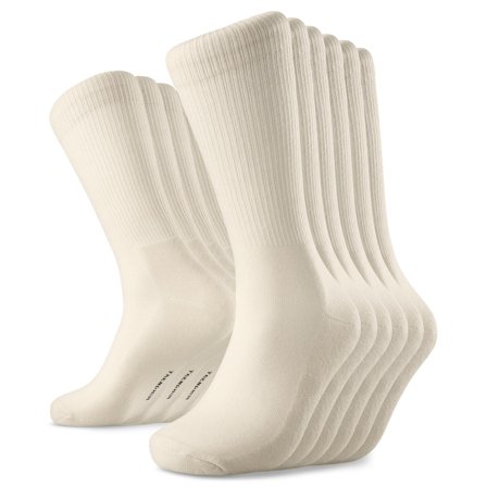 DryFeel | Lot de 6 paires de chaussettes de tennis en coton blanc antique pour hommes