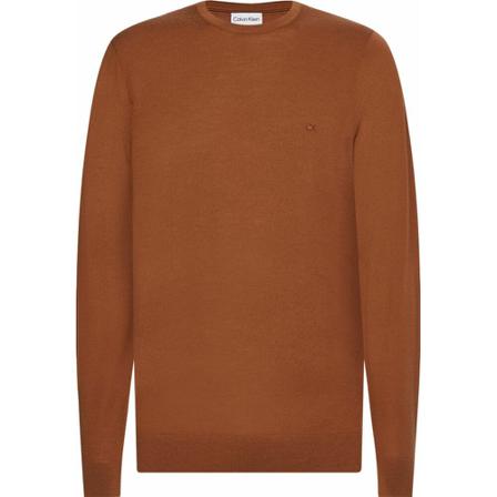 Calvin Klein Round-neck Strik Brun, Herre Strik, Størrelse: S