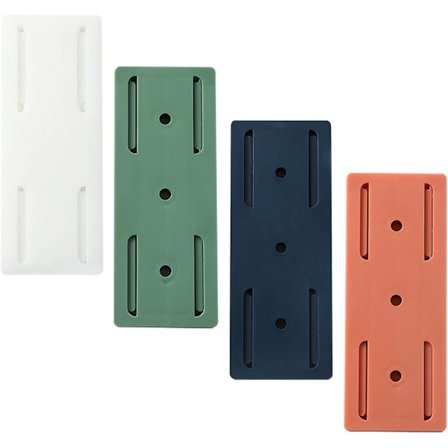 4 stk. Strømskinneholder Fixer Organizer Væghængt Til Hjem Køkken Universal Praktisk Nem Installation Overspændingsbeskytter Montering Tilbehør
