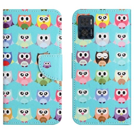 Wonderland Motorola Moto E22i / E22 Läppäkotelo - Cute Owls