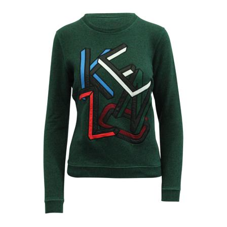 Kenzo Embroidered Logo Sweatshirt Grøn, Dame Langærmet