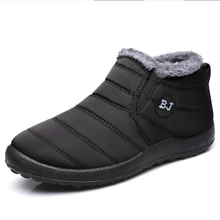Herrar Stövlar Slip On Vinterskor För Män Päls Ankelstövlar Vattentäta Snöskor Vinter Chaussure Hommes Casual Booties För Män Black J 42