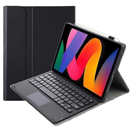 A0N9-A Kompatibel med Xiaomi Redmi Pad SE Touchpad Bluetooth-tangentbord med läderfodral för surfplatta