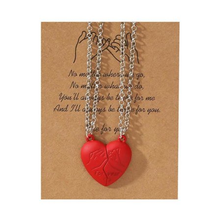 1 par Two Souls Hjerte Charm Halskæde Par Halskæde Letvægts Simpel Vedhæng til Mænd Kvinder Valentinsgaver Hvid