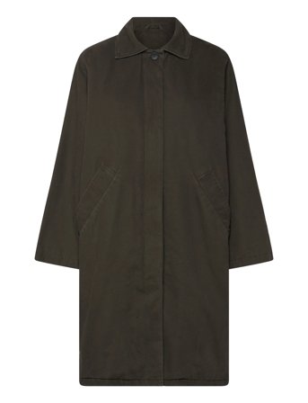 Weekday Loose Fit Canvas Car Coat - Khaki green - S